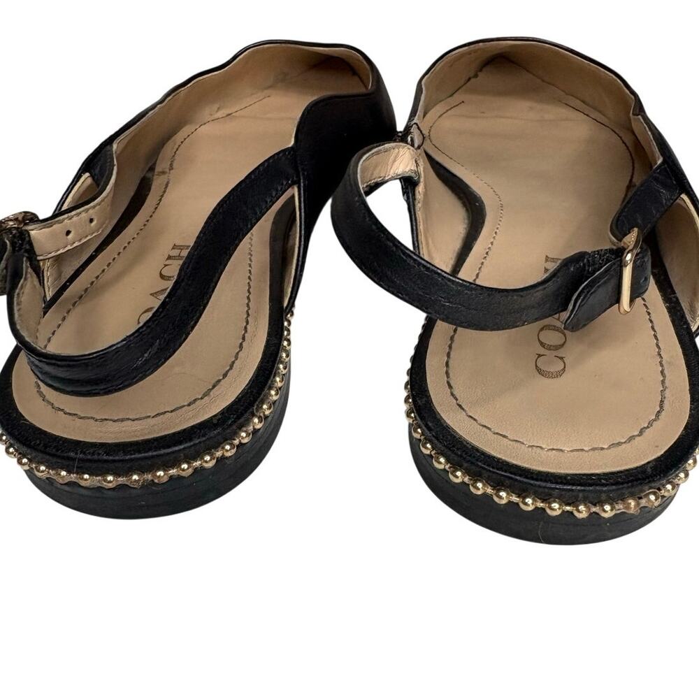 Coach Vae Leather Skimmer Flat Black Slingback Pointed Toe Size 10B - Picture 4 of 8